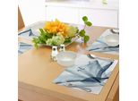 Abakuhaus Tovagliette Con Motivi Floreali, Uno Sguardo Su Una Composizione Floreale Con Effetto Radiografico Stampa Artistica Con Immagini Naturali, Tiscjdeco In Tessuto Resistente Al Lavaggio Per La Sala Da Pranzo E La Cucina, Bianco Verde Acqua