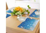 Abakuhaus Tovagliette Geometriche, Texture Digitale Con Sfumature Geometriche E Stampa Grafica A Triangoli Mosaico, Tiscjdeco In Tessuto Resistente Al Lavaggio Per Sala Da Pranzo E Cucina, Azzurro
