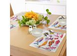 Tovagliette Abakuhaus Ocean, Illustrazione Di Pesci Tropicali, Alghe Coralline E Meduse Oceanic Wild Life, Tiscjdeco In Tessuto Resistente Al Lavaggio Per La Sala Da Pranzo E La Cucina, Arancione Lilla