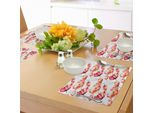 Abakuhaus Tovagliette Acquerellate Con Motivi Floreali, Grandi Papaveri Sfumati E Tulipani Dipinti, Fiori Primaverili, Stagione Dei Fiori, Sottobicchieri In Tessuto Lavabile, Decorazioni Per La Tavola Con Stampa, Arancione, Bianco, Rosso