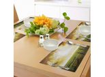 Abakuhaus Tovagliette Rustiche, Tramonto Sul Campo In Estate, Siepi Di Legno, Prati Primaverili, Vista Mattutina, Stampa, Tiscjdeco In Tessuto Resistente Al Lavaggio Per Sala Da Pranzo E Cucina, Giallo Verde