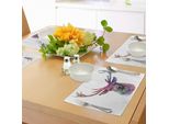 Abakuhaus Tovagliette Di Cervo, Illustrazione Di Cervo Maschio Con Colori Tenui E Chiari, Stampa Artistica Della Natura Animale, Tiscjdeco In Tessuto Resistente Ai Colori Per La Sala Da Pranzo E La Cucina, Viola Rosa