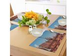 Tovagliette Abakuhaus Saguaro, Cactus Famosi Con Spine, Piante Resistenti, Immagine Paesaggistica Clear Sky, Tiscjdeco In Tessuto Resistente Al Lavaggio Per Sala Da Pranzo E Cucina, Marrone Blu