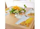 Tovagliette Abakuhaus Con Motivo Funghi, Stagione Autunnale, Paesaggio Rurale, Ampio Prato In Una Giornata Soleggiata, Tema Fattoria, Stampa Naturale, Tiscjdeco In Tessuto Resistente Al Lavaggio Per Sala Da Pranzo E Cucina, Arancione, Blu, Rosso