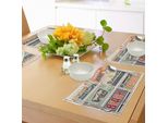 Tovagliette Retrò Abakuhaus, Vacanze Estive, Campeggio Vintage, Tavole Da Spiaggia In Stile Antico, Colori Tenui, Stampa Artistica, Decorazioni Da Tavola In Tessuto Resistente Ai Colori Per La Sala Da Pranzo E La Cucina, Multicolore
