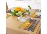 Tovagliette Abakuhaus Ocean, Mattina Sulla Spiaggia In Brasile, Il Sole Splende Attraverso Le Nuvole Sul Mare Al Tramonto, Tiscjdeco In Tessuto Resistente Ai Colori Per La Sala Da Pranzo E La Cucina, Arancione Verde