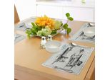 Tovagliette Abakuhaus Con Motivo Aerei, Aerei Classici Nostalgici, Eliche Nel Cielo, Viaggio Veloce, Ali, Tiscjdeco In Tessuto Resistente Al Lavaggio Per Sala Da Pranzo E Cucina, Nero Blu