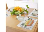 Abakuhaus Tovagliette Da Surf, Furgone Da Surf Retrò Con Palme, Campeggio, Relax, Hippie, Viaggio, Felicità, Tema Anni '60, Tiscjdeco In Tessuto Resistente Al Lavaggio Per La Sala Da Pranzo E La Cucina, Arancione, Giallo, Verde