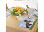Tovagliette Abakuhaus Con Cavalli, Cavallo Al Galoppo Sull'erba, Che Esalta Il Carattere Energico E Nobile Del Concetto Di Natura, Tiscjdeco In Tessuto Resistente Al Lavaggio Per La Sala Da Pranzo E La Cucina, Verde Marrone Blu