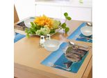 Tovagliette Abakuhaus Con Motivo Faro, Faro Roccioso Diurno, Costa Rocciosa, Scogliere, Giornata Soleggiata, Cielo Sereno, Tiscjdeco In Tessuto Resistente Ai Colori Per La Sala Da Pranzo E La Cucina, Multicolore