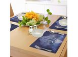 Abakuhaus Tovagliette Fantasia, Aironi Favolosi E Albero Nell'acqua Viva Creatura Immaginaria, Mitica, Illusoria E Sognante, Tiscjdeco In Tessuto Resistente Al Colore Per La Sala Da Pranzo E La Cucina, Viola