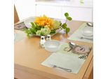 Tovagliette Abakuhaus A Forma Di Fungo, Grazioso Motivo A Strisce Chevron Con Ricci, Disegno Caricaturale Di Animali Spinosi, Decorazione Da Tavola In Tessuto Resistente Al Lavaggio Per La Sala Da Pranzo E La Cucina, Verde Marrone Beige