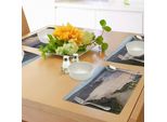 Tovagliette Da Spiaggia Abakuhaus, Costa Occidentale Del Portogallo Con Mare Calmo, Vignette, Canyon Selvaggi, Paesaggio Ordinato, Tiscjdeco In Tessuto Resistente Ai Colori Per La Sala Da Pranzo E La Cucina, Multicolore