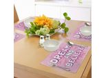 Abakuhaus Tovagliette Con Citazioni, Dream And Believe Citazione Su Sfondo Geometrico Floreale Frase Motivazionale Arte, Tiscjdeco In Tessuto Resistente Al Lavaggio Per Sala Da Pranzo E Cucina, Bianco Rosa