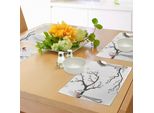 Abakuhaus Tovagliette Amore, Uccellini Retrò Su Ramo Serenata Partner Cerimonia Amore Romanticismo, Tiscjdeco In Tessuto Resistente Ai Colori Per Sala Da Pranzo E Cucina, Marrone Verde Rosa