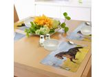 Tovagliette Abakuhaus Con Cavalli, Cavallo Frisone Con Criniera Al Galoppo Nel Prato, Equitazione, Segreto, Cavallo Vitale, Tiscjdeco In Tessuto Resistente Al Lavaggio Per Sala Da Pranzo E Cucina, Giallo, Marrone, Blu