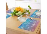 Abakuhaus Tovagliette Anchor, Starry Fairy Anchor Con Bolle Su Paesaggio Astratto Sfocato Stampa Artistica Marine Element, Tiscjdeco In Tessuto Resistente Al Lavaggio Per Sala Da Pranzo E Cucina, Rosa Blu