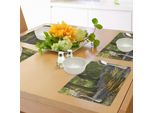 Tovagliette Abakuhaus Wald, Un Tappeto Di Campanule Che Si Estende Attraverso La Foresta Nello Staffordshire, Inghilterra, Tiscjdeco In Tessuto Resistente Al Lavaggio Per La Sala Da Pranzo E La Cucina, Viola Marrone Verde