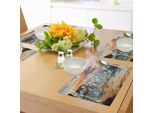 Tovagliette Abakuhaus Con Cavalli, Gruppo Di Cavalli Da Trotto Nell'acqua Con Fantastici Colori Retrò Che Richiamano La Forza Vitale Dell'ambiente, Tiscjdeco In Tessuto Resistente Al Lavaggio Per La Sala Da Pranzo E La Cucina, Multicolore