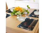Tovagliette Abakuhaus Con Motivo Basket, Immagine Di Un Campo Da Basket Vuoto Con Pavimento In Legno Stampato, Tovaglietta Decorativa In Tessuto Resistente Ai Colori Per La Sala Da Pranzo E La Cucina, Nero, Marrone E Rosso