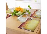 Tovagliette Abakuhaus, Stile Retrò Con Foto Autunnale Sbiadita E Effetti BohéMien, Tiscjdeco In Tessuto Resistente Al Lavaggio Per Sala Da Pranzo E Cucina, Giallo Arancione