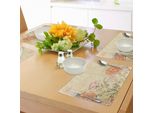 Abakuhaus Tovagliette Vintage, Sfondo Con Doppia Esposizione Di Rose E Scritta "Amore"" Una Volta Sola, Tiscjdeco In Tessuto Resistente Al Lavaggio Per La Sala Da Pranzo E La Cucina, Rosa Crema"