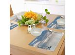 Abakuhaus Tovagliette Nautiche, Yacht A Vela Al Mattino Su Un Mare Calmo Con Vista Sul Mare, Cielo Nuvoloso, Tranquillo Paesaggio Marino, Decorazioni Da Tavola In Tessuto Resistente Al Lavaggio Per La Sala Da Pranzo E La Cucina, Blu