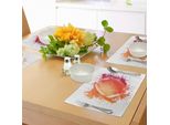 Tovagliette Abakuhaus Sport, Palla Da Rugby In Acquerello Digitale Splash Tempo Libero Tempo Libero Sport Corsa Design, Tiscjdeco In Tessuto Resistente Al Lavaggio Per La Sala Da Pranzo E La Cucina, Arancione Rosso