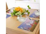 Abakuhaus Tovagliette Con Papaveri, Prato Con Papaveri E Riflessi Arcobaleno Nel Cielo Magical Sky Happiness Concept, Tiscjdeco In Tessuto Resistente Al Lavaggio Per La Sala Da Pranzo E La Cucina, Verde Blu Rosso