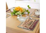 Abakuhaus Tovagliette Vintage, Vendemmia - Simbolo Pop Art Rustico Per Il Periodo Della Vendemmia, Con Stampa Artistica BohéMien, Tiscjdeco In Tessuto Resistente Ai Colori Per La Sala Da Pranzo E La Cucina, Arancione Rosso