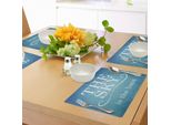 Abakuhaus Tovagliette Con Citazioni, Il Cielo è Il Limite Tipografia Messaggio Motivazione Citazione Design Semplice Illustrazione, Tessuto Lavabile E Resistente Al Lavaggio Per Sala Da Pranzo E Cucina, Bianco Blu