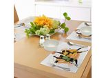 Tovagliette Abakuhaus Con Motivo Basket, Immagine Di Due Giocatori Di Basket In Una Partita Accesa Con Stelle Sullo Sfondo, Tiscjdeco In Tessuto Resistente Al Lavaggio Per La Sala Da Pranzo E La Cucina, Arancione Verde