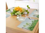 Tovagliette Abakuhaus Rainforest, Stampa Grafica Con Tema Estate, Prato Naturale, Giardino, Campo, Tiscjdeco In Tessuto Resistente Al Lavaggio Per Sala Da Pranzo E Cucina, Verde Blu