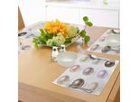 Tovagliette Abakuhaus, Forme Grafiche Rotonde E Lisce, Colori Pastello, Tesori Del Mare, Design Ispirato Alle Spose, Tiscjdeco In Tessuto Resistente Ai Colori Per La Sala Da Pranzo E La Cucina, Multicolore