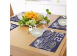 Tovagliette Abakuhaus, Stile Retrò, Tema Football Americano Universitario, Illustrazione Athletic Championship, Abbigliamento, Tiscjdeco In Tessuto Resistente Al Lavaggio Per Sala Da Pranzo E Cucina, Viola