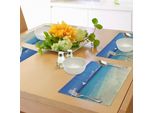 Tovagliette Nautiche Abakuhaus, Spiaggia Tropicale Esotica Nelle Filippine, Orizzonte Dell'isola, Paradiso Estivo, Tiscjdeco In Tessuto Resistente Al Lavaggio Per La Sala Da Pranzo E La Cucina, Turchese Crema