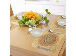 Tovagliette Abakuhaus Safari, Motivi Zodiacali Leone Barocco Su Sfondo Grunge Invecchiato - Tema Astrologico, Tovaglietta Decorativa In Tessuto Resistente Al Lavaggio Per Sala Da Pranzo E Cucina, Arancione Giallo