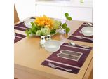 Abakuhaus Tapparelle Tovagliette, Infissi Con Tapparelle Su Una Parete In Legno Stampa Artistica In Stile Vintage, Tiscjdeco In Tessuto Resistente Al Colore Per La Sala Da Pranzo E La Cucina, Bordeaux E Rosa