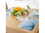 Tovagliette Nautiche Abakuhaus, Illustrazione Monocromatica Di Un'ancora Sul Fondo Del Mare, Resistenti E Stabili, Decorazioni Da Tavola In Tessuto Resistente Al Lavaggio Per La Sala Da Pranzo E La Cucina, Azzurro.