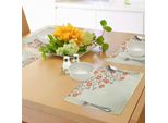 Tovagliette Abakuhaus Con Coccinelle, Cornice Floreale Con Piccole Coccinelle E Motivo Primaverile A Spirale, Tessuto Lavabile E Resistente Allo Scolorimento Per Sala Da Pranzo E Cucina, Verde Chiaro E Rosso.