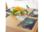 Abakuhaus Tovagliette Mystiker, Fantasiosa Riflessione Sulla Foresta In Un'illustrazione Artistica E Surreale, Profonda E Mistica, Come Le Profondità Del Lago, Tiscjdeco In Tessuto Resistente Al Colore Per La Sala Da Pranzo E La Cucina, Marrone Verde Acqua