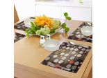 Tovagliette Abakuhaus Con Motivo A Pois, Forme Retrò Casuali Colorate Con Elementi Grunge Murk E Stampa Boho, Tiscjdeco In Tessuto Resistente Al Lavaggio Per La Sala Da Pranzo E La Cucina, Multicolore