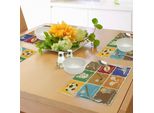 Tovagliette Sportive Abakuhaus, Elementi Sportivi Vintage Diversi Elementi Sportivi Golf Bowling Baseball E Tennis Icone In Design Piatto, Tiscjdeco In Tessuto Resistente Al Lavaggio Per La Sala Da Pranzo E La Cucina, Multicolore