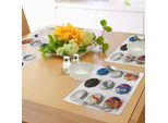 Tovagliette Abakuhaus Con Perline, Collezione Di Biglie In Vetro E Porcellana, Materiali Come Bubbles Artwork, Tiscjdeco In Tessuto Resistente Al Colore Per La Sala Da Pranzo E La Cucina, Multicolore