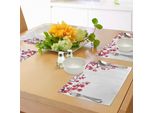 Tovagliette Abakuhaus Con Motivi Floreali, Illustrazione Dei Rami Fioriti Sakura Traditional Floral Artwork Print, Tiscjdeco In Tessuto Resistente Al Lavaggio Per La Sala Da Pranzo E La Cucina, Viola Scuro Bianco Rosa