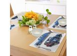 Abakuhaus Tovagliette Oldtimer, Immagine Di Auto D'epoca Antica, Stile Vintage, Tiscjdeco In Tessuto Resistente Ai Colori Per La Sala Da Pranzo E La Cucina, Blu Rosso