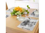 Abakuhaus Tovagliette Celtiche, Teschio Di Cervo Con Piuma Etnica Indiana E Spirale Celtica Sulle Corna Boho, Tiscjdeco In Tessuto Resistente Al Lavaggio Per La Sala Da Pranzo E La Cucina, Bianco Nero