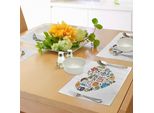 Tovagliette Abakuhaus Sport, Figura A Forma Di Cuore Con Icone Sportive Nuoto Pattinaggio Muscoli Stile Di Vita Sano Vita Sana, Tiscjdeco In Tessuto Resistente Al Lavaggio Per La Sala Da Pranzo E La Cucina, Multicolore