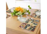 Tovagliette Abakuhaus Batik, Motivo Batik Paisley Orientale Con Motivi Orientali In Stile Boho Piatto, Tiscjdeco In Tessuto Resistente Al Lavaggio Per La Sala Da Pranzo E La Cucina, Multicolore