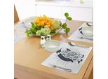 Abakuhaus Tovagliette Ispiratrici, Grafica Vintage Con Pinguino Imperatore E Solo Sorrisi E Citazione Wave, Tiscjdeco In Tessuto Resistente Al Lavaggio Per La Sala Da Pranzo E La Cucina, Bianco Nero